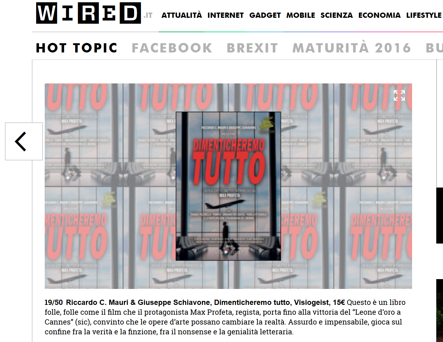 Dimenticheremo tutto su Wired